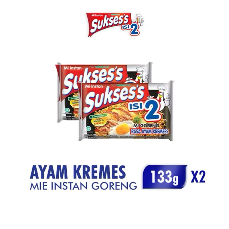 

Suksess Mie Instan Goreng Ayam Kremes Bag 133 gr x2