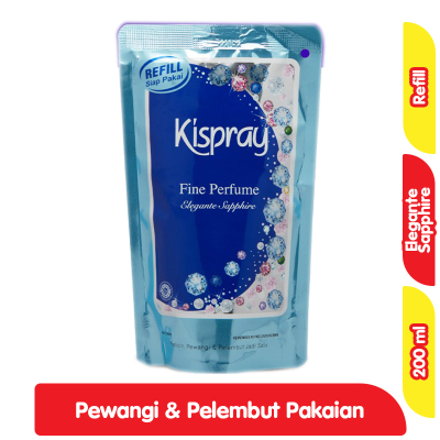 Kispray Fine Perfume Elegant Sapphire Refill 200 mL Pouch 200mL Pelicin & Pewangi Pakaian