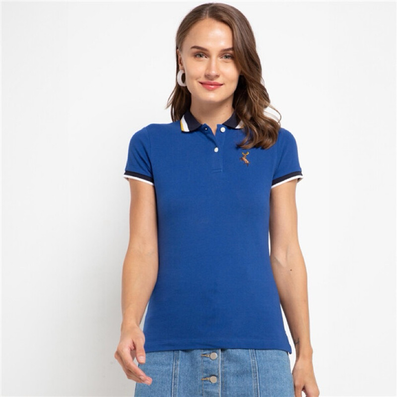 Preloved: Giordano Women's Deer Polo shirt Navy
