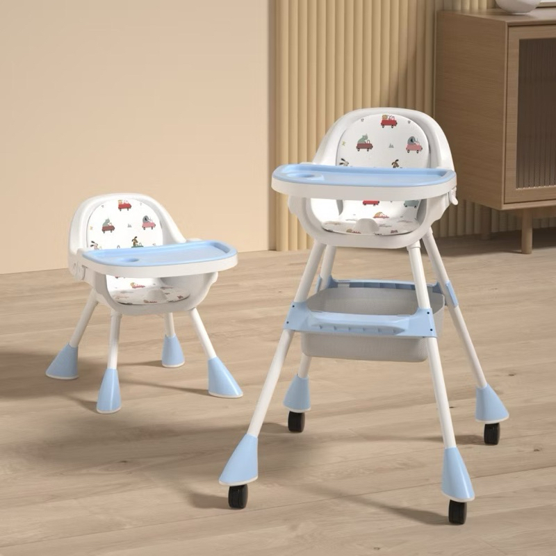 Kursi Makan Bayi Lipat Baby Highchair Dengan Roda | Baby Chair & Booster Seat Multifungsi Fleksibel 