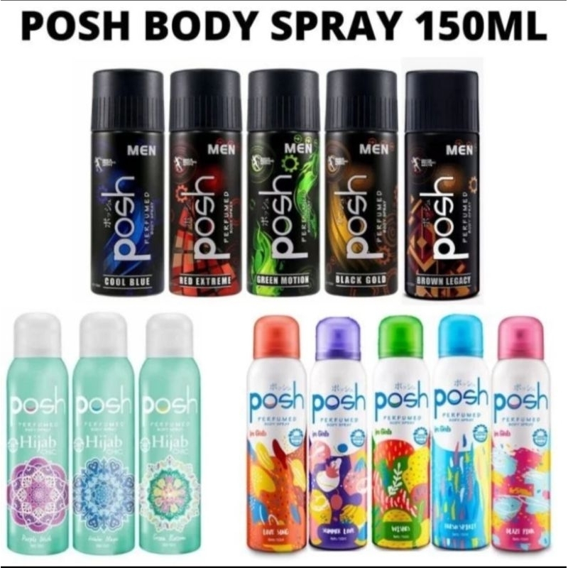 POSH PARFUMED SPRAY 150ML PARFUM HIJAB MEN WOMEN GLAM DAZZLE PINK UNGU -HIJAB WINTER