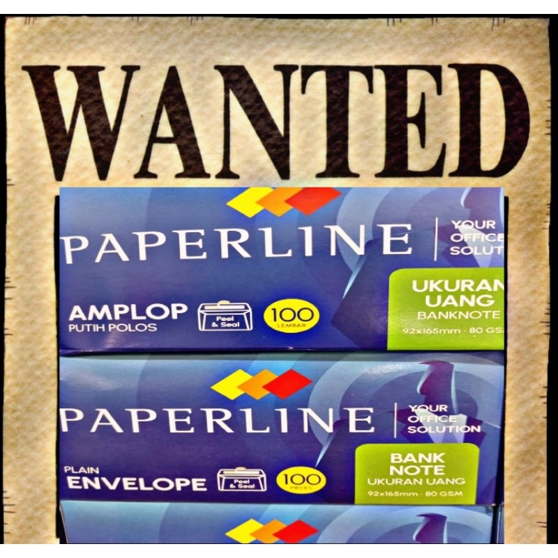 

Paperline Amlop Putih Polos Banknote Ukuran Uang