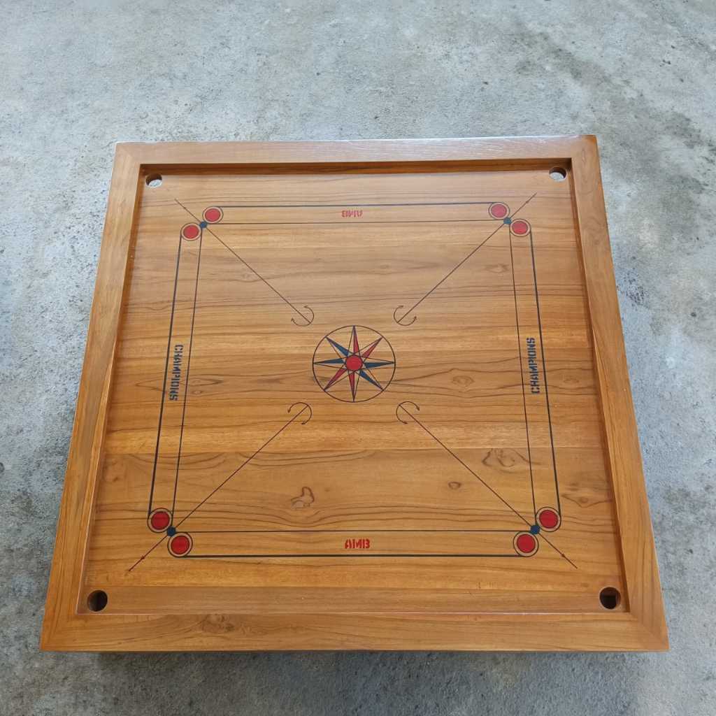 Karambol jumbo bahan full jati ukuran 120x120cm.free biji karambol+pelicinnya.