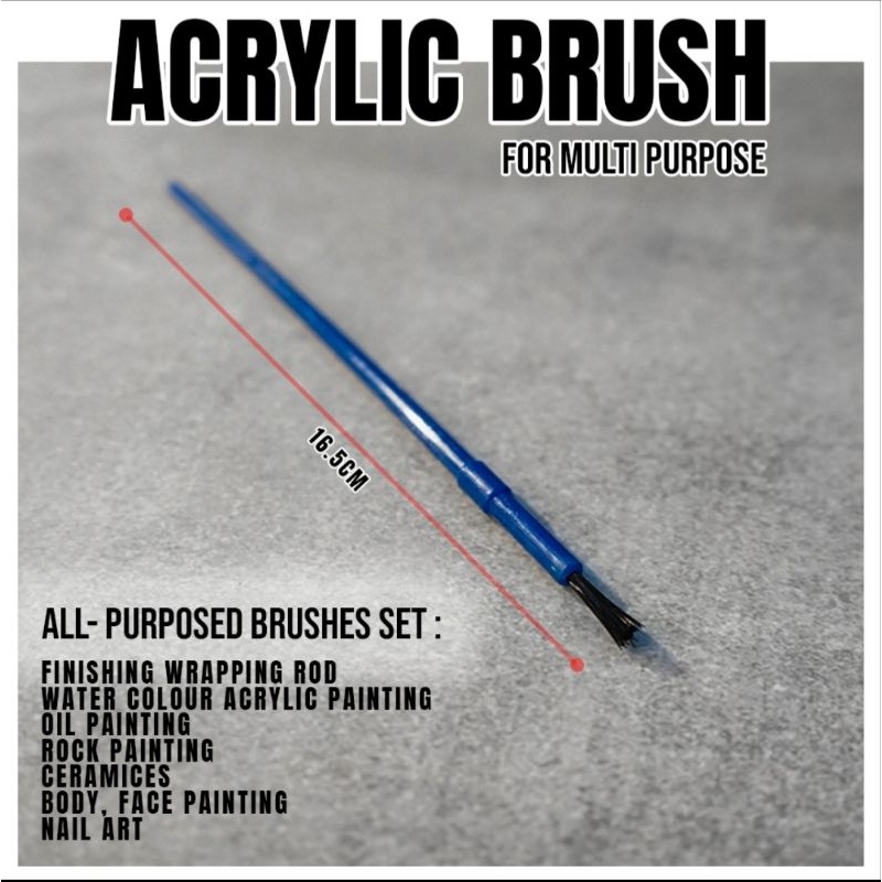 

Acrylic Brush / Kuas Plastik / Kuas Lukis / Kuas Resin Joran