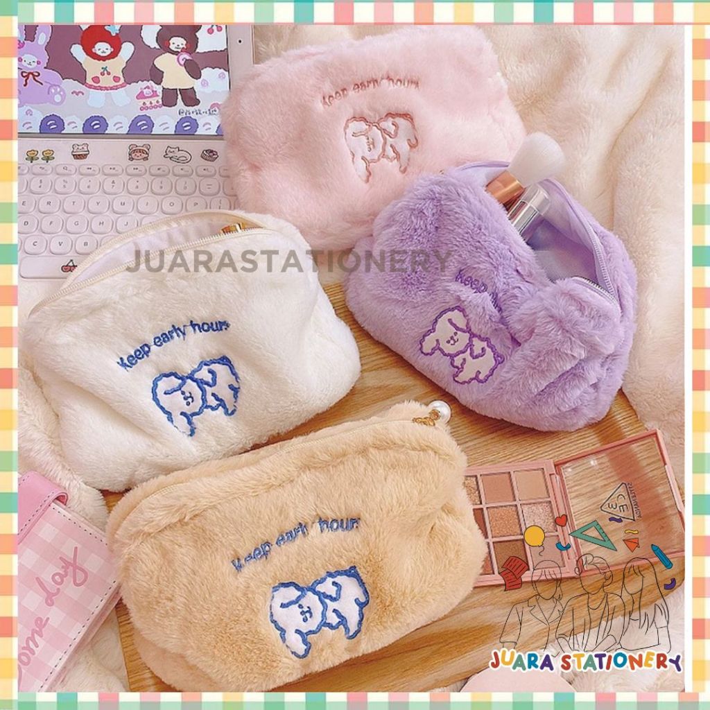 

Pouch Makeup Bulu / Tempat Pensil Bulu Tepak Pensil Large Motif Anjing Estetik (420)