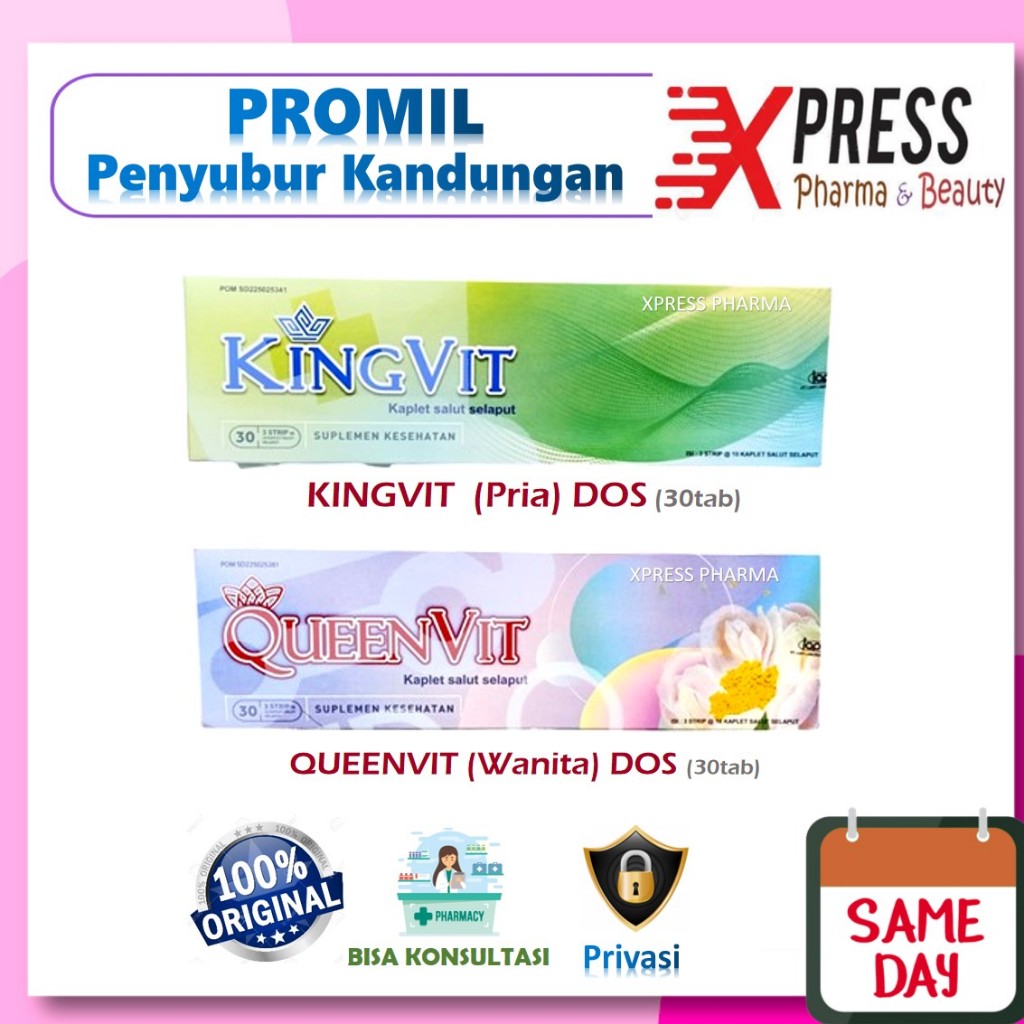 XPRESS  DOS KingVit QueenVit Vitamin Penyubur Kandungan Promil King Queen Vit Kingfit Queenfit QuenV