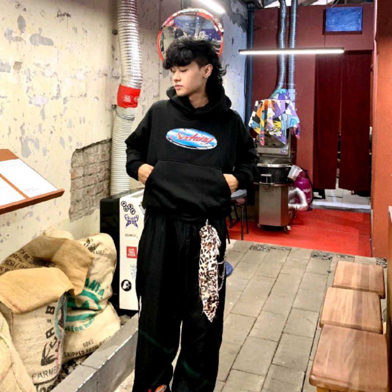 Seeking - Hoodie Boxy Oversized 400gsm Fragment Black