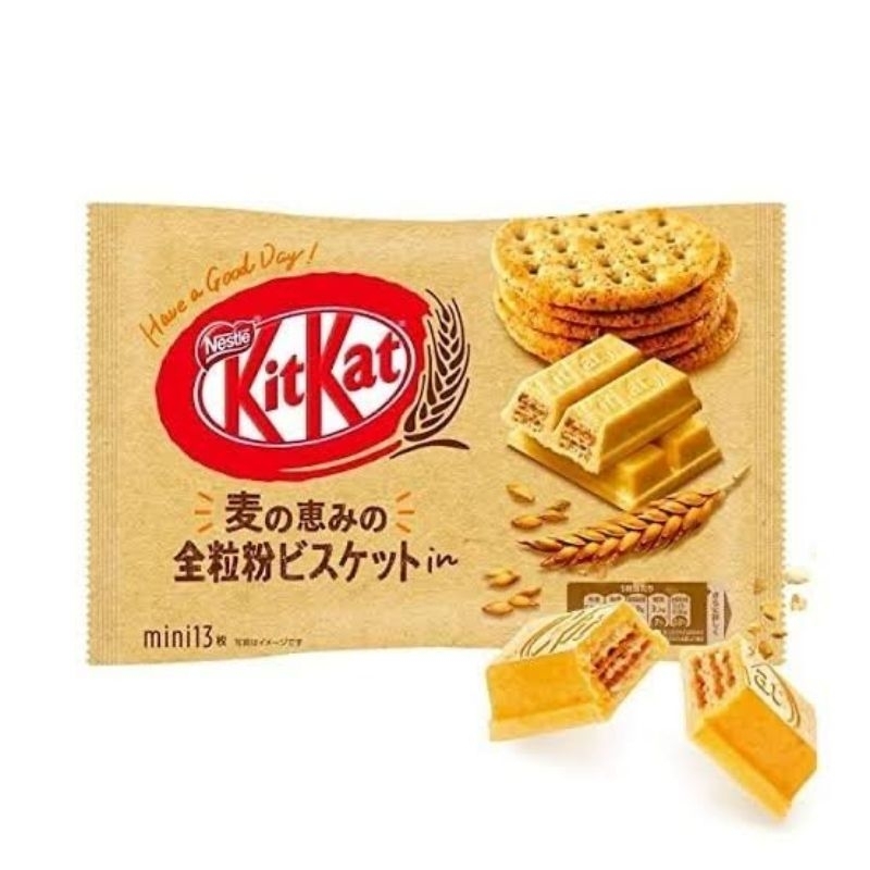 

Kit Kat Whole Grain / Kit Kat Jepang Gandum / Whole Grain Kitkat / Kitkat jepang / Coklat Kitkat / Coklat Premium / Coklat Rasa Gandum utuh / Coklat Import / Import Chocolate