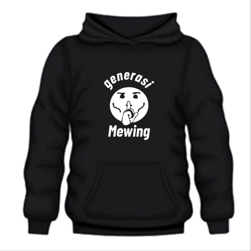 Hoodie Fleece Viral Mewing Generasi Mewing