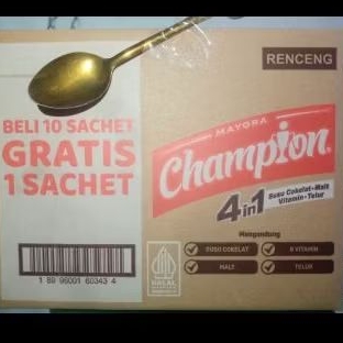 

Champions Susu Cokelat 1dus 10+1 isi 12 renceng