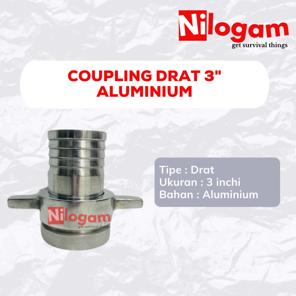 Coupling Drat 3" inchi Aluminium