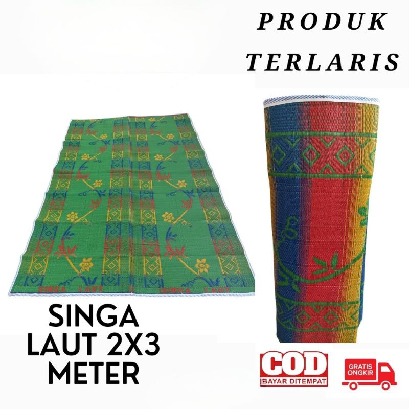 Tikar Plastik Lipat Merk Singa Laut[3X2 meter] Motif Random