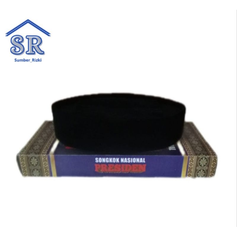 Songkok Hitam Pendek Peci Pendek Ceper Tinggi 5 cm Kopiah Bludru Halus Dan Tebal
