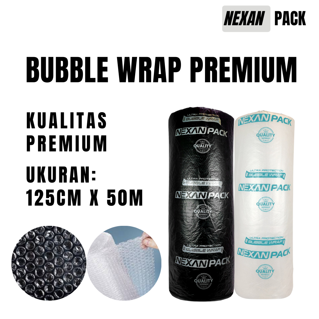 

BUBBLE WRAP ROL UKURAN 125CM X 50M BERAT 2.5/2.7/3KG MERK NEXAN