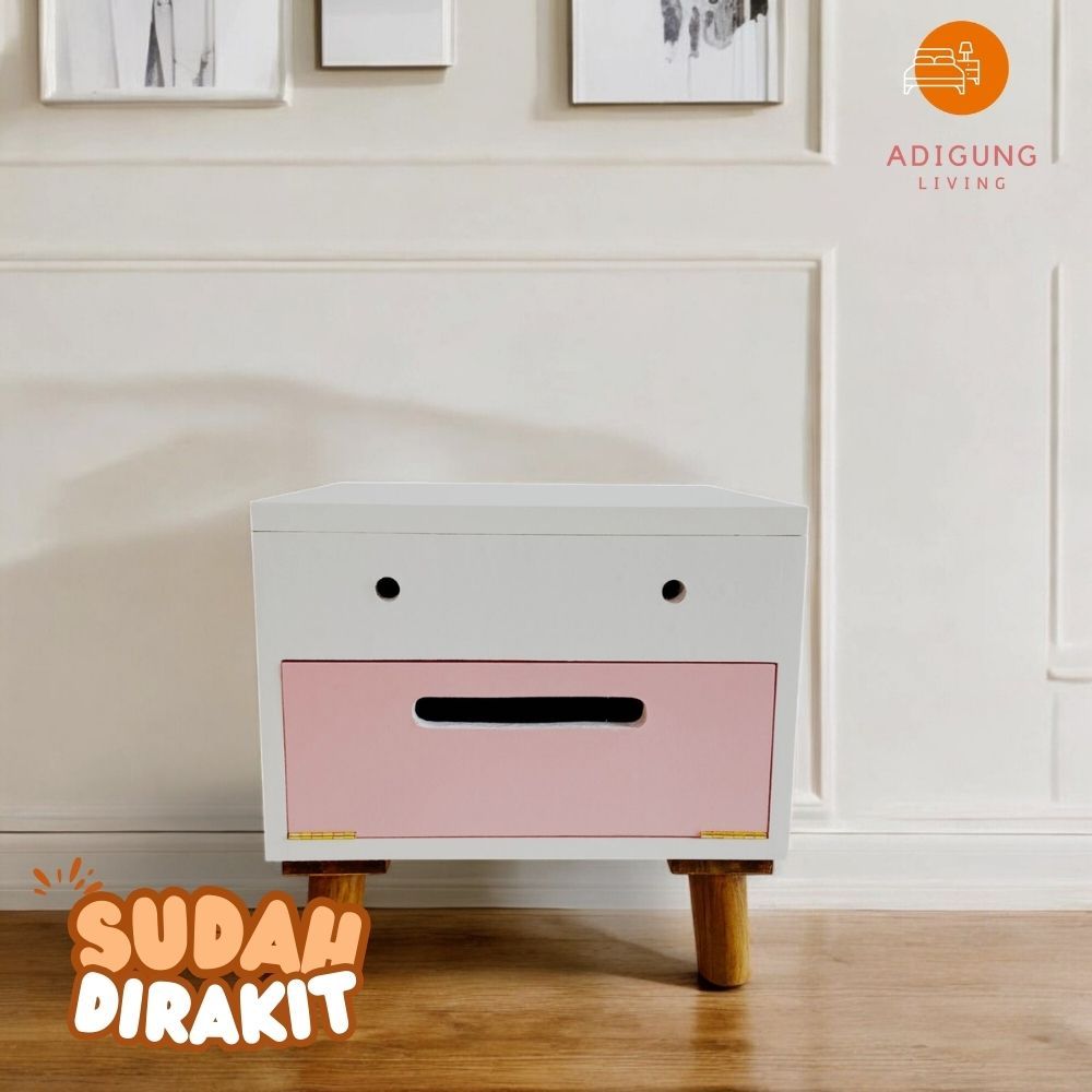 Meja Rias Lesehan  Meja Rias Anak Perempuan- Meja Rias Pink Aesthetic Minimalis-Lesi-Single-E8