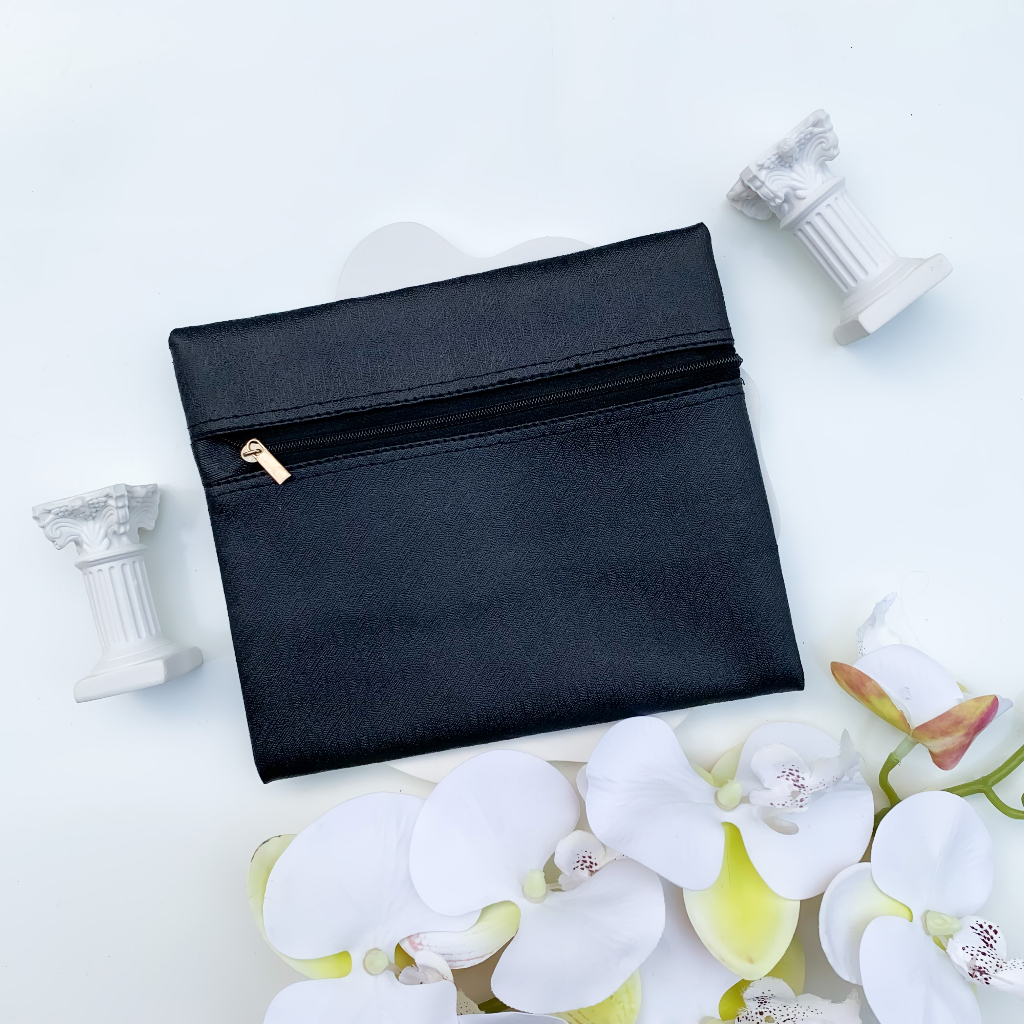 SOUVENIR PERNIKAHAN POUCH ZIPPER Z3-1 18 x 14 CM INCLUDE PACKING PLASTIK DESAIN CUSTOM ZIPPER POUCH 