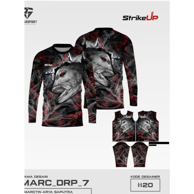 REGARSPORT - 142 Jersey mancing lengan panjang gambar ikan