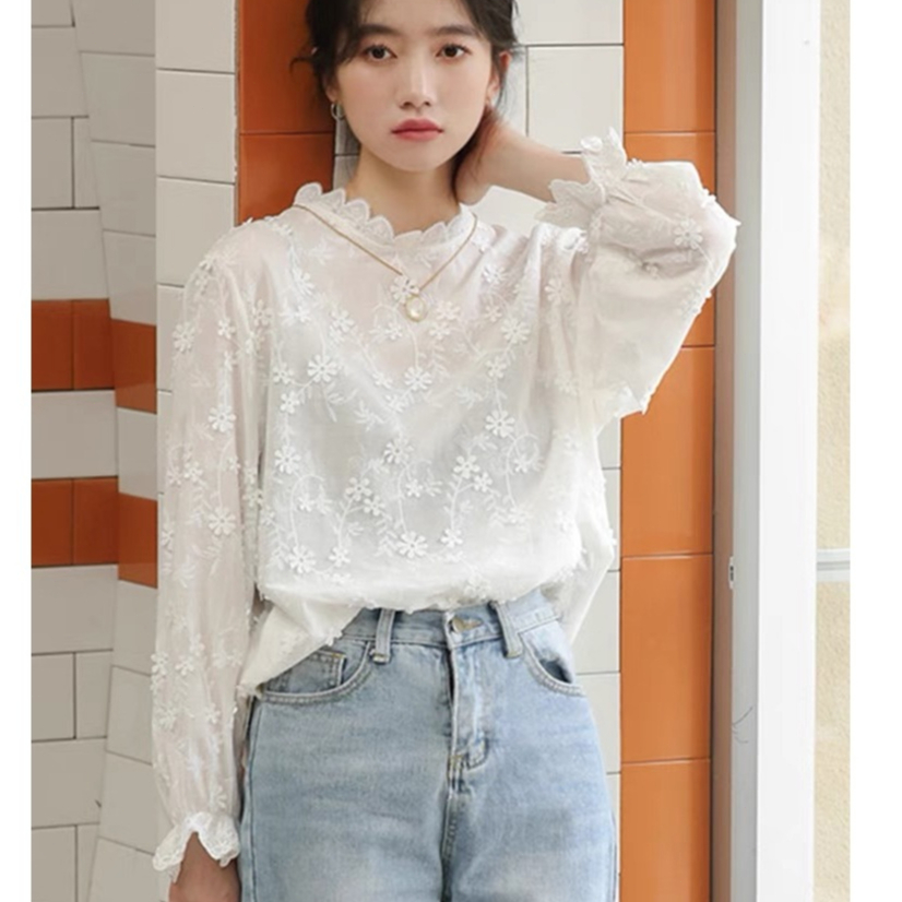 Blouse Putih Korea White Blouse Basic Wanita / Kemeja Blouse Wanita /Atasan Putih Wanita Korean