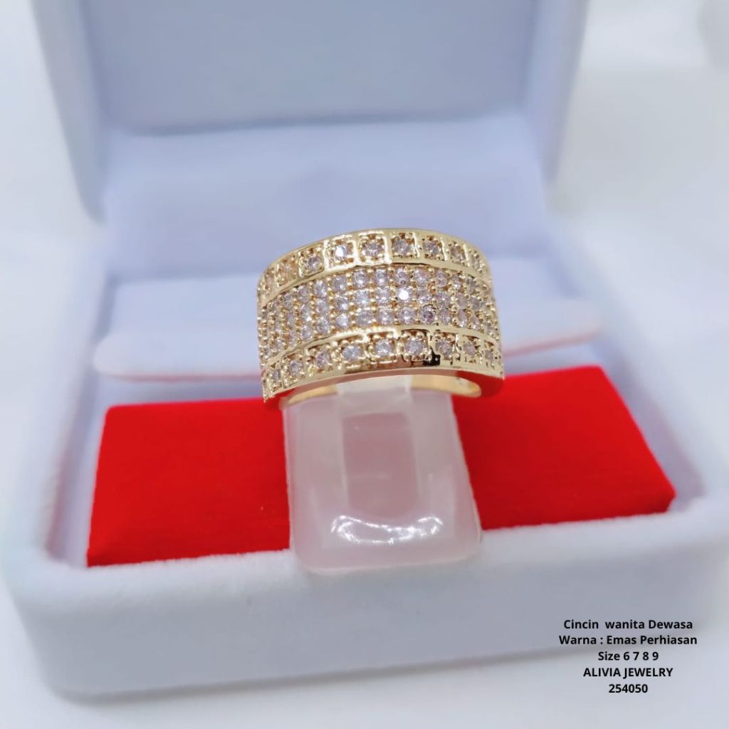 Cincin JUmbo Xuping Wanita Perhiasan Tembaga Lapis Emas Terlaris Tidak Mudah Luntur G8-1C