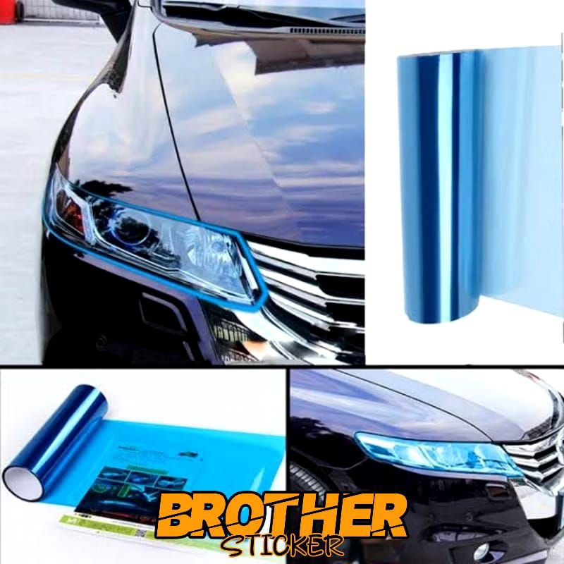 stiker skotlet hybrid sticker headlamp scotlet transparan biru skotlet lampu motor mobil