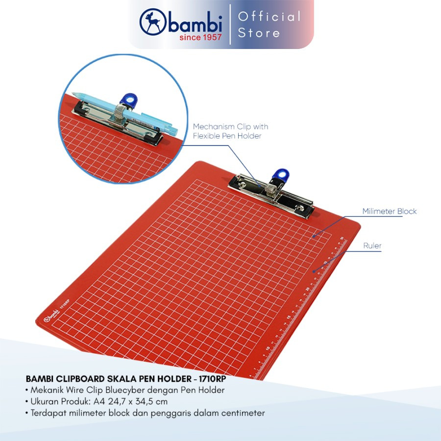 

Bambi Clip File - Clipboard Skala With Pen Holder 1710RP