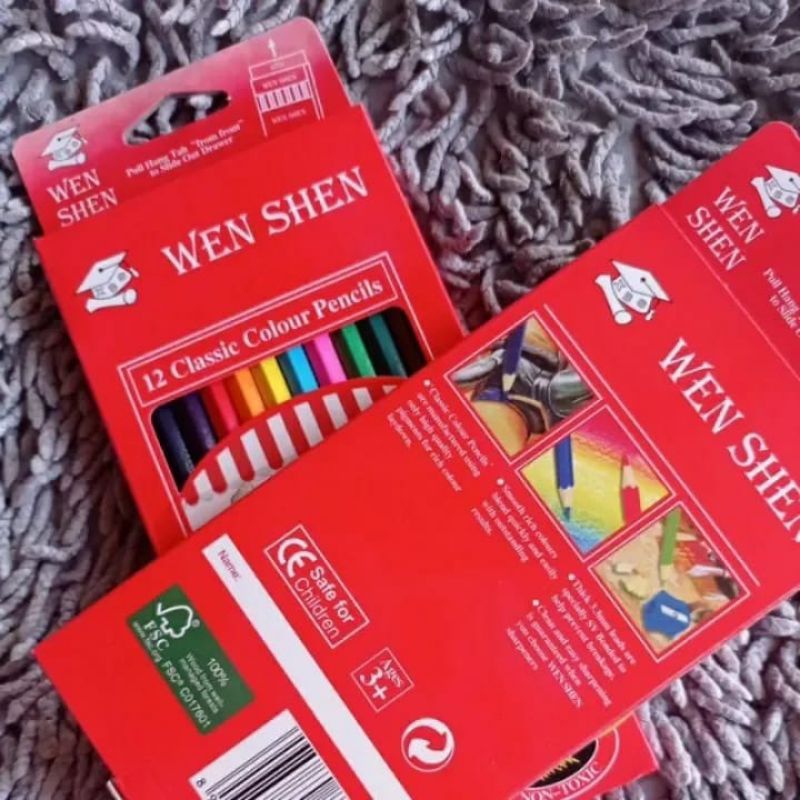 

Pensil Warna WEN SHEN 12 warna classic