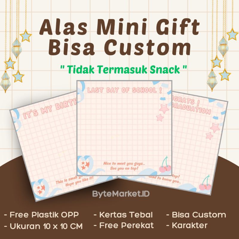 

1 Lembar Alas Kertas Gift Snack Mini | Bisa Custom Teks