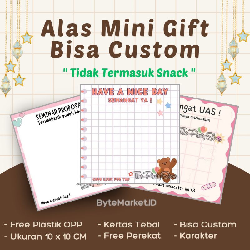 

Alas Kertas Mini Gift | Bisa Custom Tulisan | Alas Mini Gift Snack Murah | Kertas Alas Mini Gift Snack