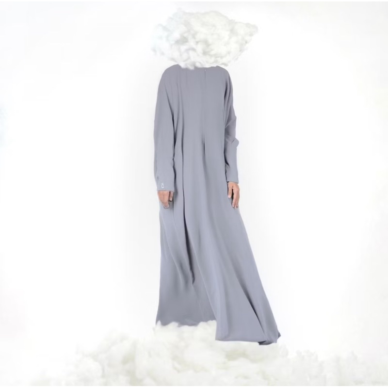 Chadaree - Sunset Hour Shaima Bat Abaya  Size SM Set Sunset Hour Shaan FK Long - Steel Grey - Steelg