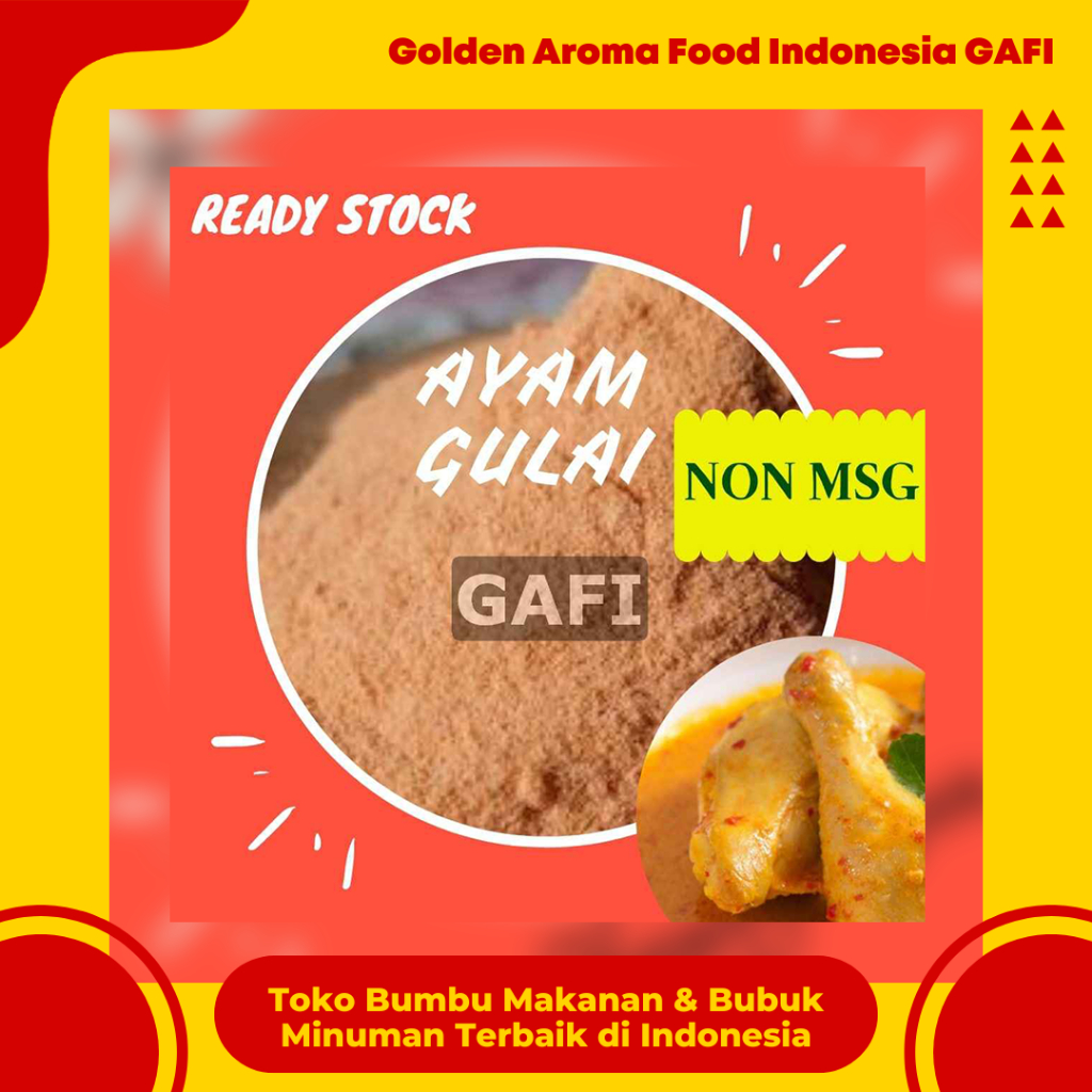

GAFI Food Bumbu Tabur Rasa Ayam Gulai 1 NON MSG kg Lezat Enak Halal, Curry Chicken Flavour NON MSG Seasoning Powder 1Kg