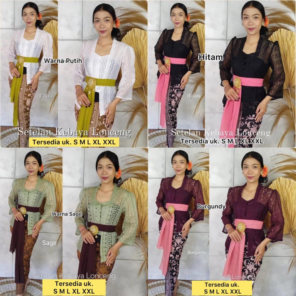 Kebaya Brokat Bali Messy Lengan Lonceng Terompet Baju Kebaya Brukat Malika Tangan 7/8 Dibawah Siku S
