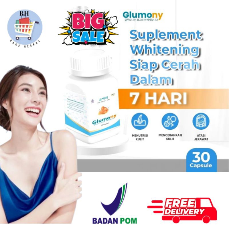 GLUMONY | Kapsul Pemutih Badan Tercepat | [ BPOM ]