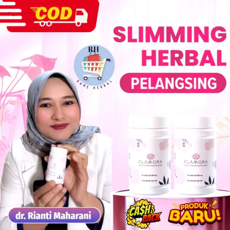 FLAMORA SLIMMING | KAPSUL PELANGSING BADAN HERBAL | BPOM & HALAL | [ COD ]