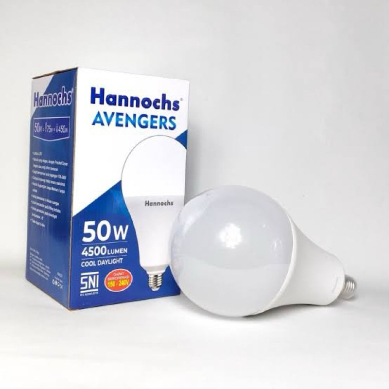 Lampu led bohlam 50watt avengers hannochs cool daylight-kuning