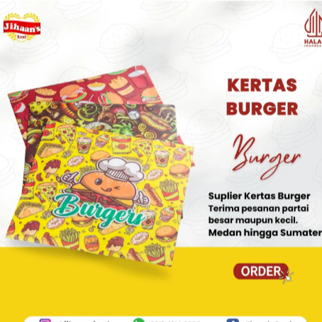 

Kertas Burger Isi 100 Pcs - Jihaan's Food Medan