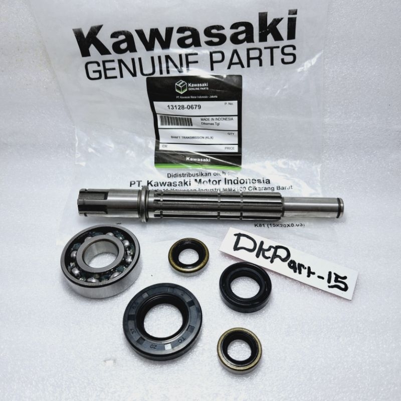 As Gear Depan+Bearing 6203+Seal Mesin komplit (KLX) Kawasaki Klx 150,klx 150