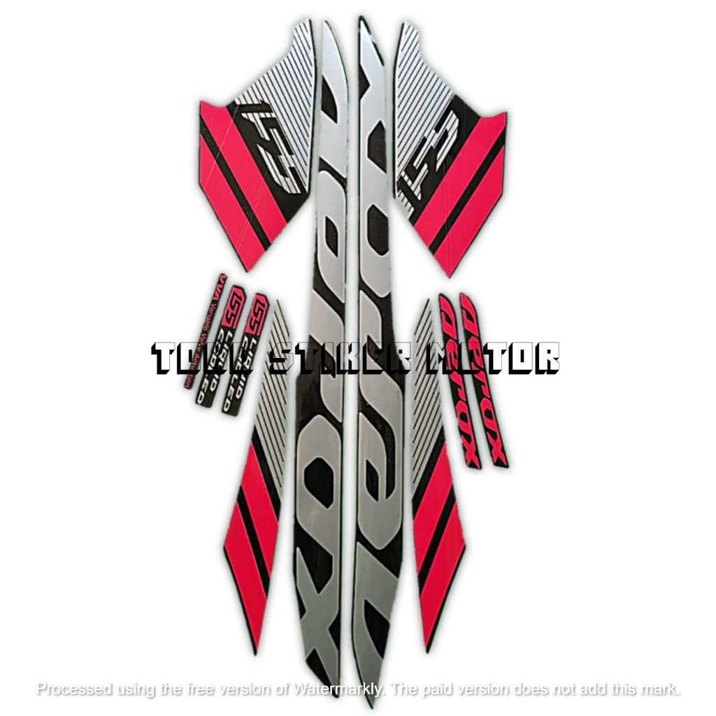 STRIPING STIKER LIS BODY MOTOR YAMAHA AEROX VVA 155 2017 2018 FULL HITAM MERAH