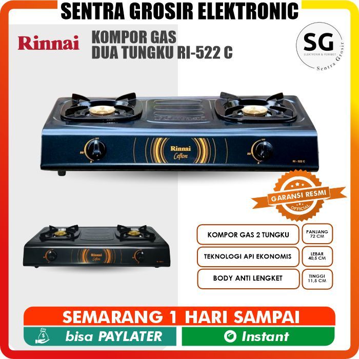 RINAI KOMPOR GAS DUA TUNGKU RI-522 C / RI 522 C