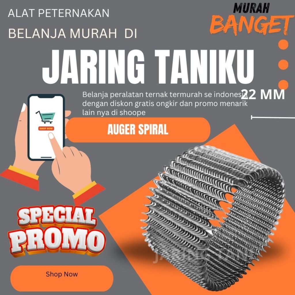 AUGER SPIRAL /  SPAREPART TEMPAT PAKAN OTOMATIS / AUGER SPIRAL  PAKAN OTOMATIS  / AUGER SPIRAL MURAH