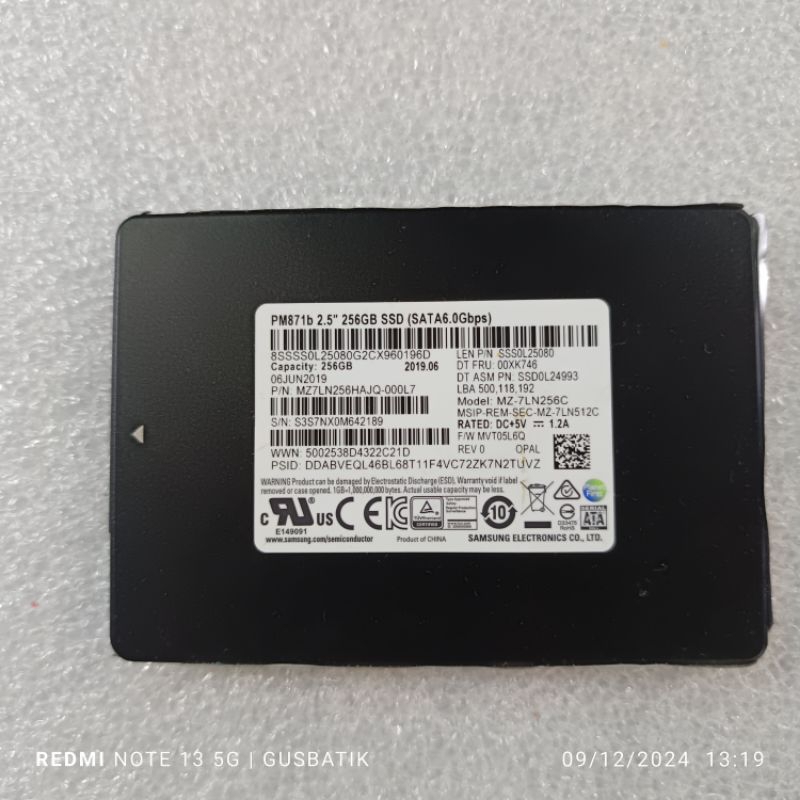 ssd sata 256GB 256 GB sata 2.5 inch second bekas murah original