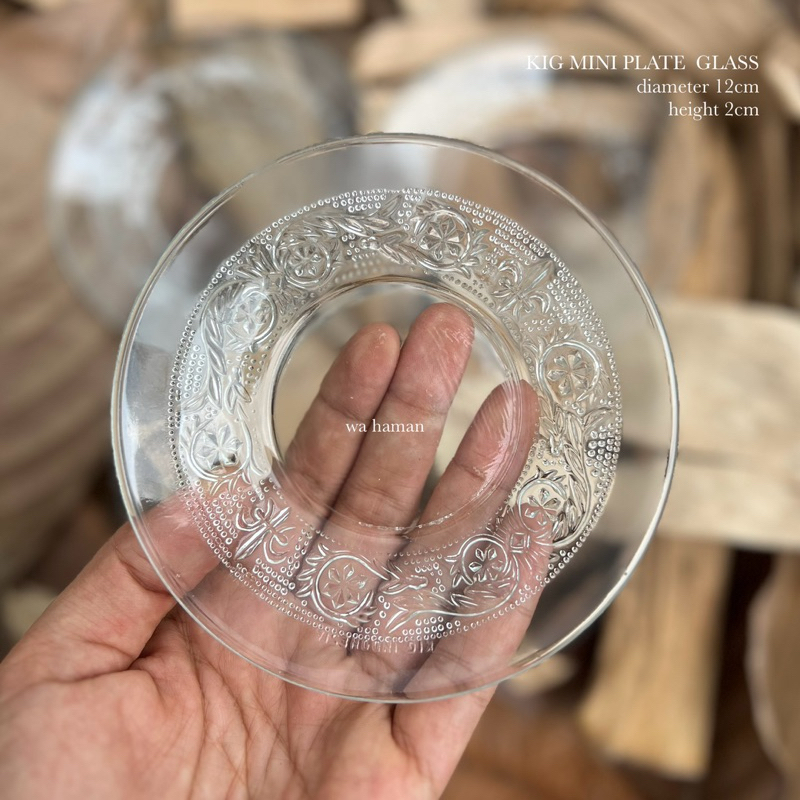 Piring Kecil Embos Lucu Mungil(1pcs)/Cepeh Kaca KIG/ Lepek Gelas Kaca Aestetik Jadul