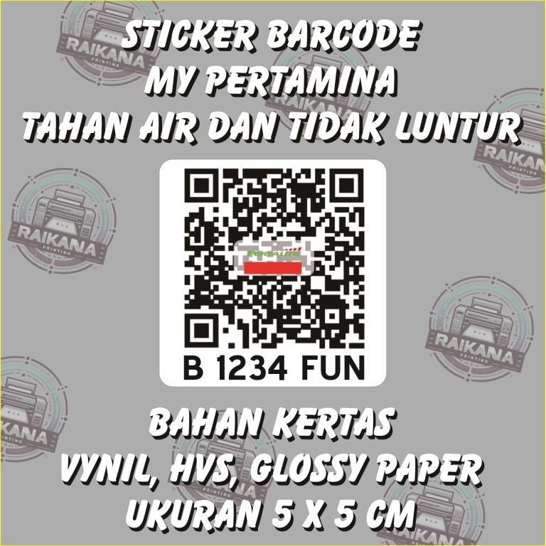 Sticker Barcode Pertamina QR Code Bahan Vynil SEHARI JADI