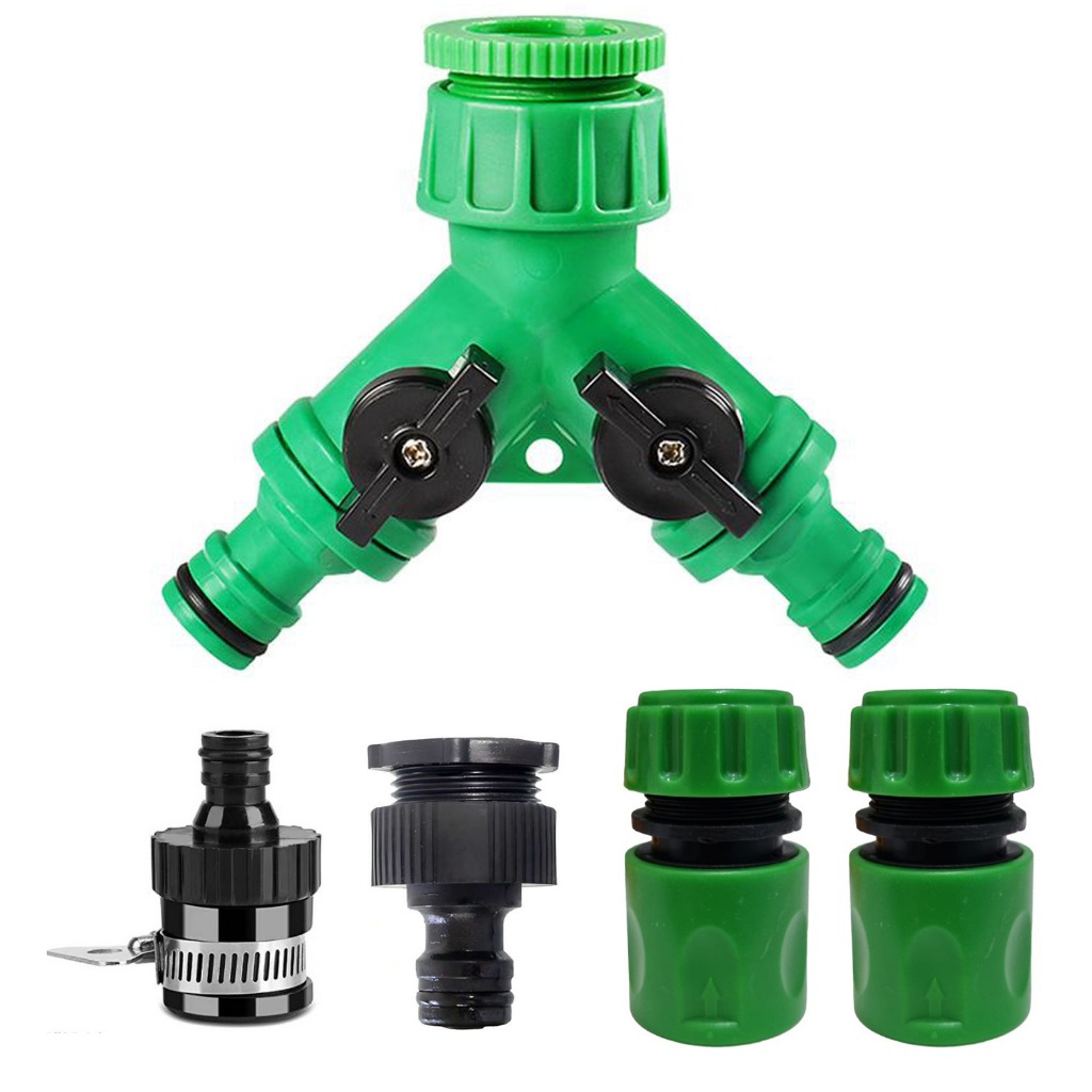 konektor Keran Air Splitter Y Konektor Keran Air 2 Cabang Adaptor Connector Selang Serbaguna