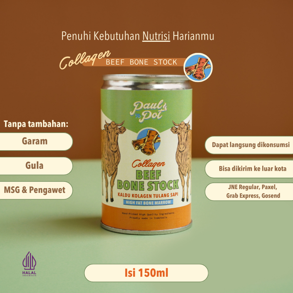 

Collagen Beef Bone Stock - 1 Kaleng - 150ml - Bone Broth MPASI