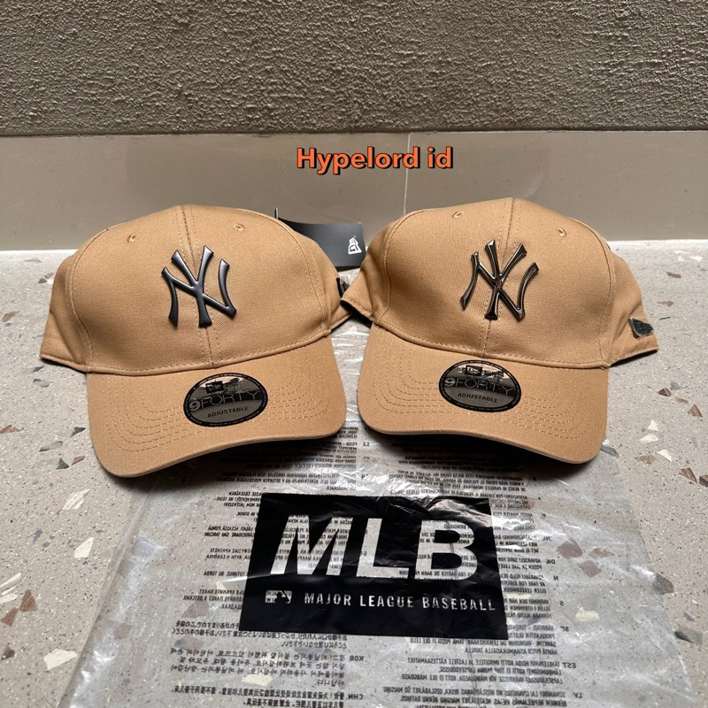 Topi Ny Newyork Cap Coklat / Brown logo Metal / Baseball cap metal