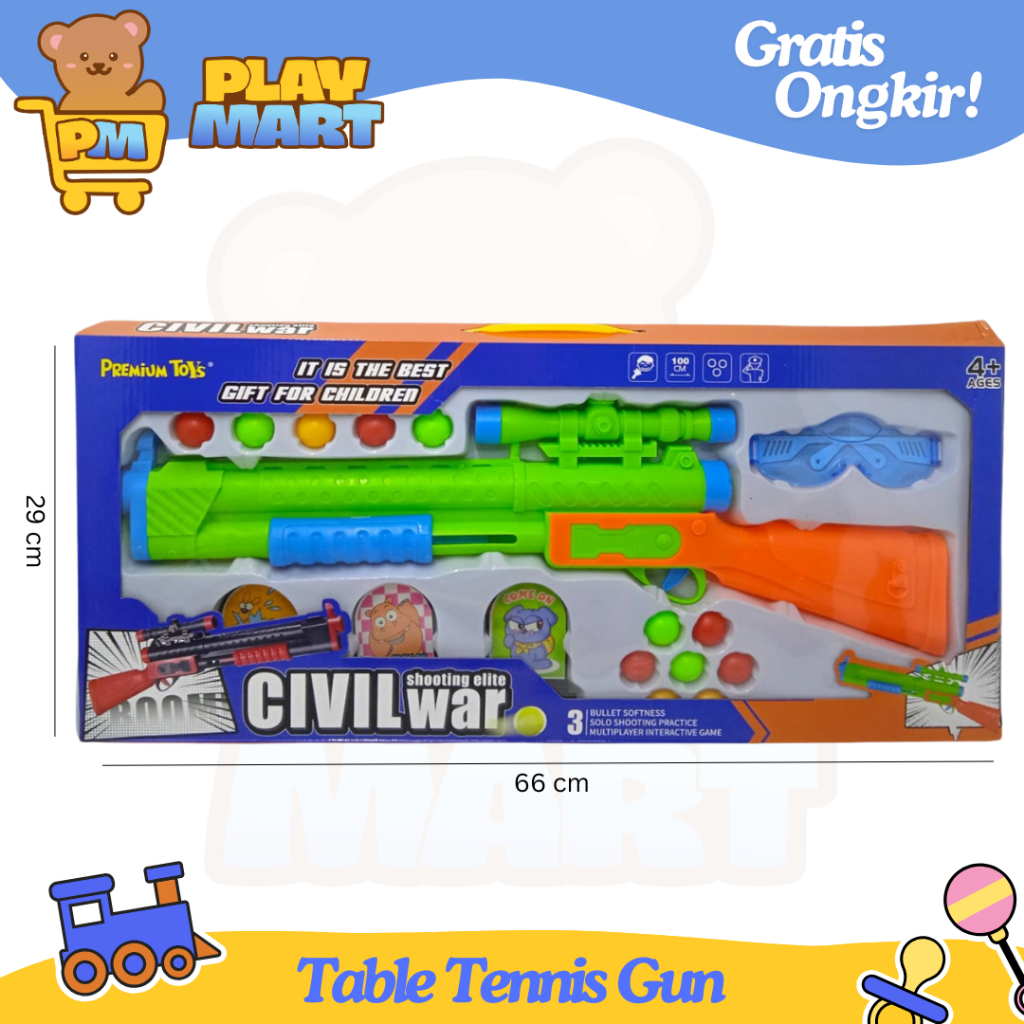 Mainan Anak Shooting Gun Peluru Bulat Mainan Anak Pistol Shotgun