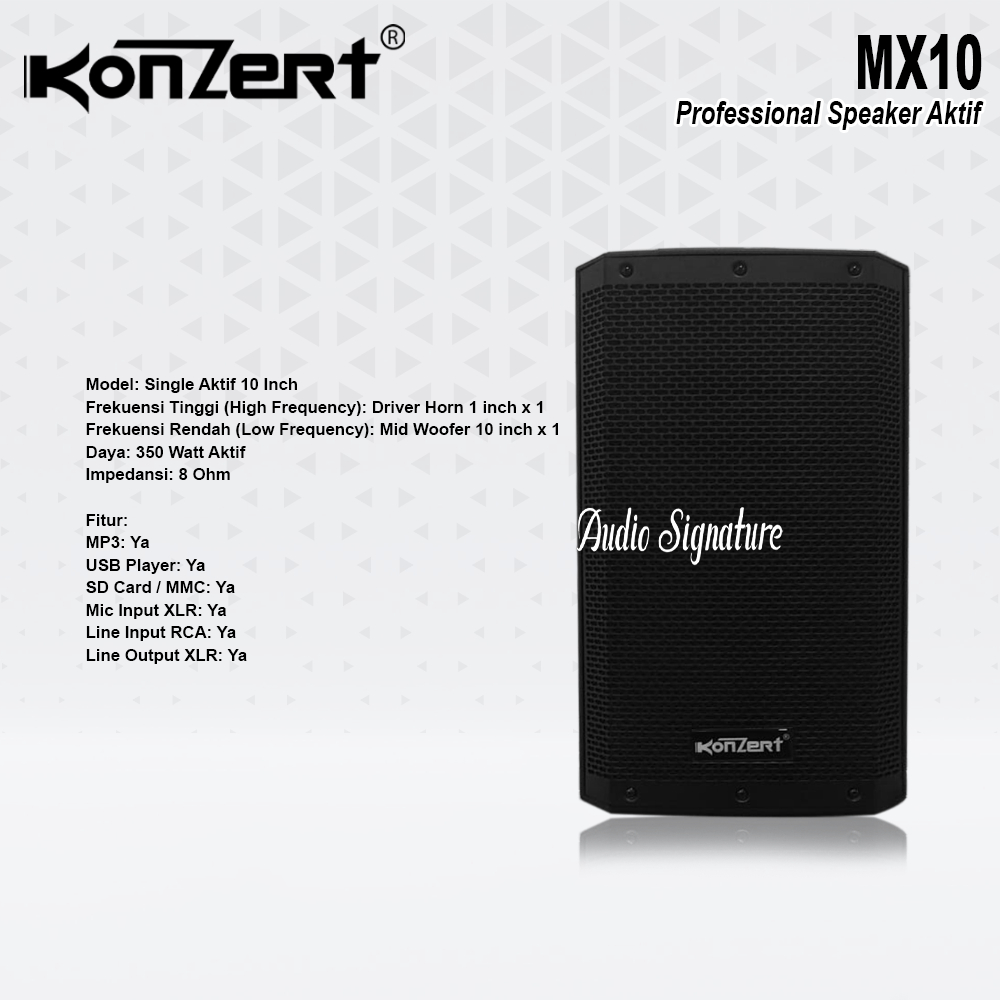 Speaker Aktif 10 Inch Konzert MX 10 | MX10 Bluetooth USB Original Audio Seven