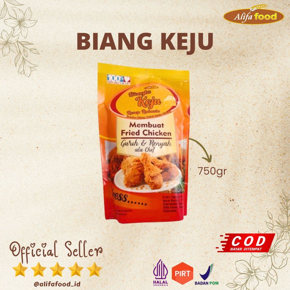 

ALIFA FOOD - Bumbu Biang Keju 750gr, Tepung Bumbu Fried Chicken Keju
