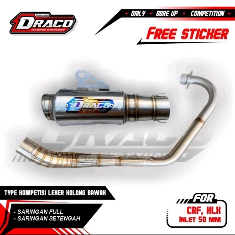 Knalpot DRACO original leher kolong CRF KLX D-TRACKER