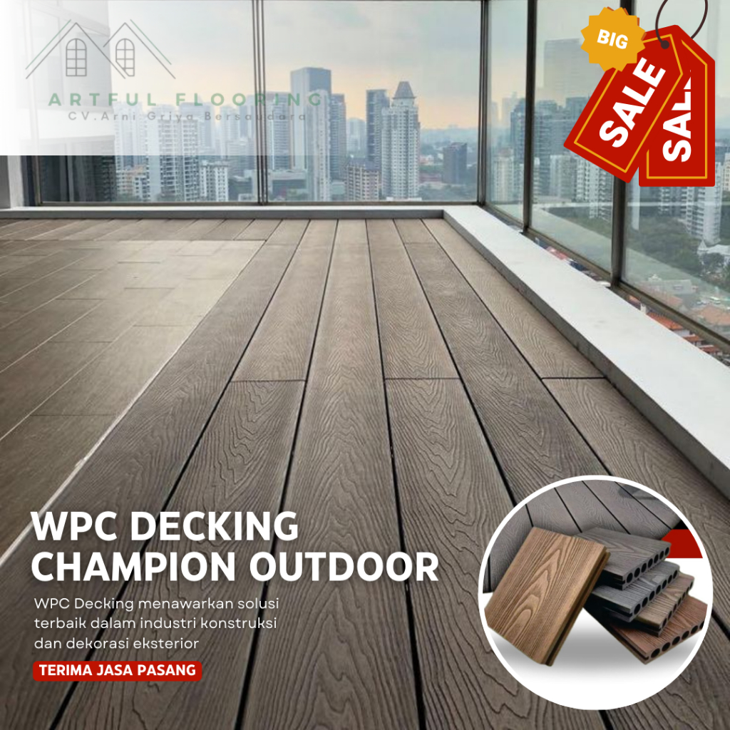 Decking WPC Outdoor Champion / Lantai Kayu Kolam / Decking Lantai Kayu